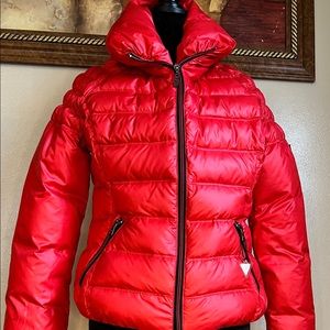 Womes’s red Guess puffer jacket size large